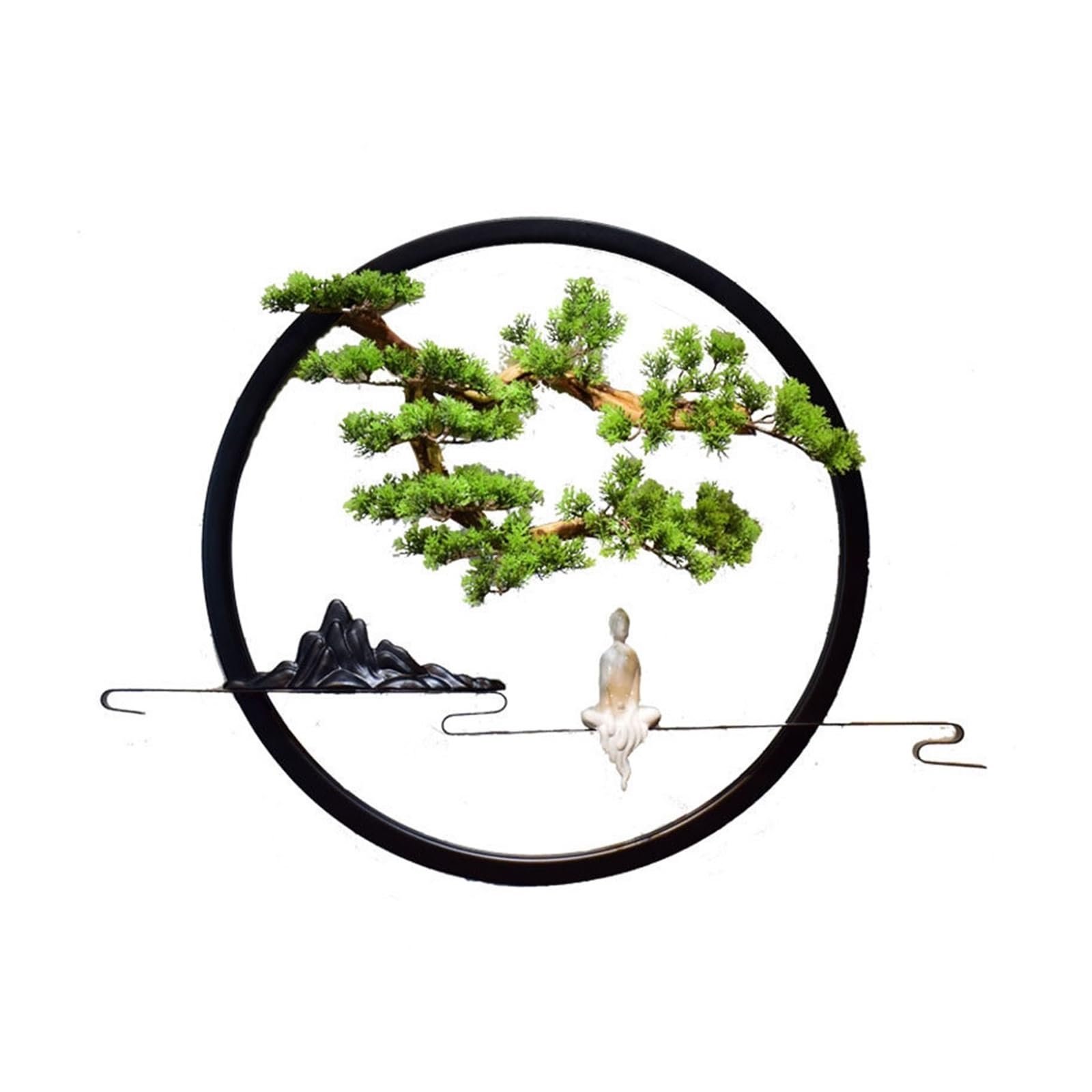 Bonsai Tree Simulated Welcoming Pine Mural Decoration Home Decor