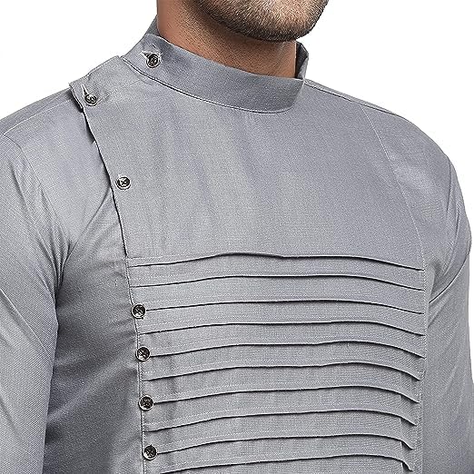FASHIONZAADI Indian Kurta Men - Indian Clothing Grey Kurta For Men - Traditional Outfit - Ethnic WEAR2