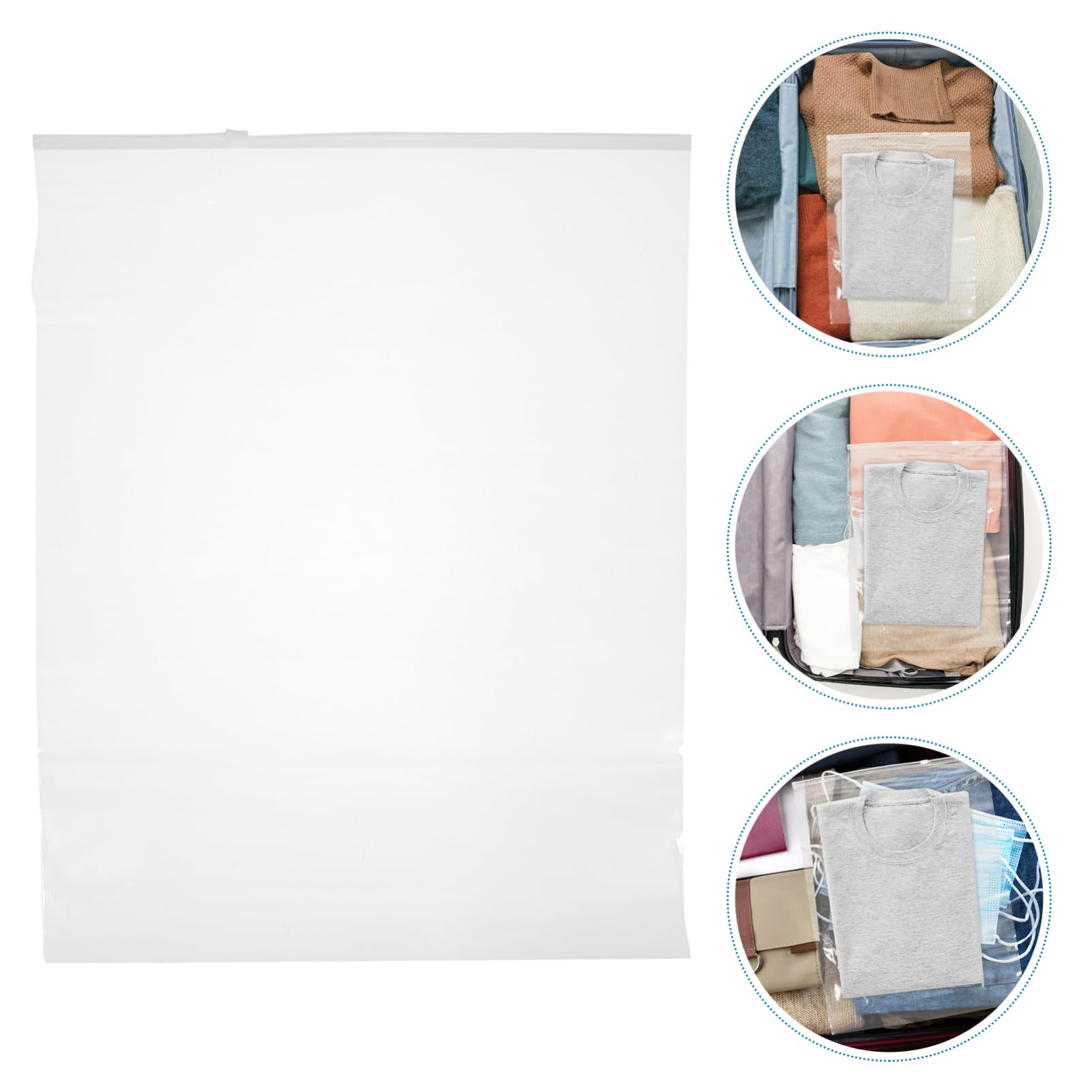Mobestech 50pezzi Buste Trasparenti Resealabili Impermeabili Per Abbigliamento e Scarpe Sacchetti Organizzatori Per e Stoccaggio Extra Large Protezione e Umidità