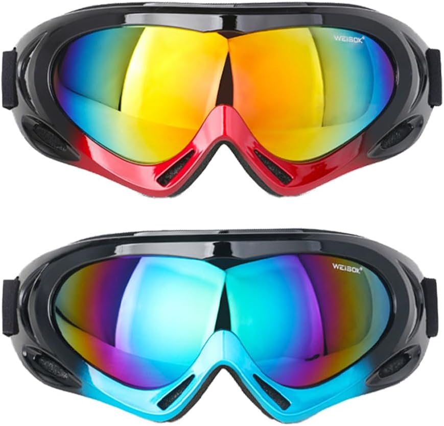 Motorcycle Goggles Anti-UV Windproof Motocross Goggles, Anti-fog Impact-resistant Dustproof Goggles, Mountain Bike Goggles for Men, Women, Adult