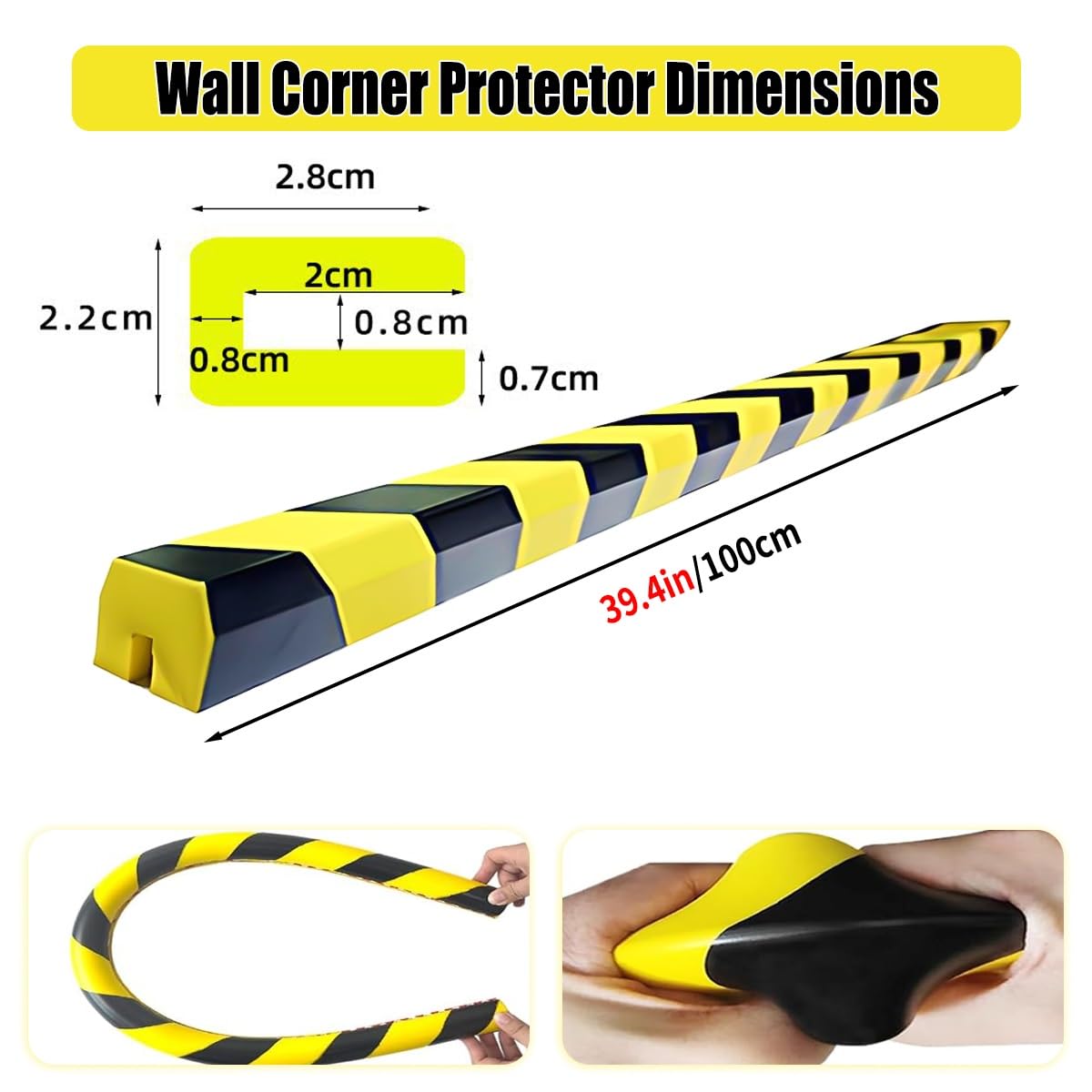 Protecteur de Bord en Mousse Autocollant, 39" de Long