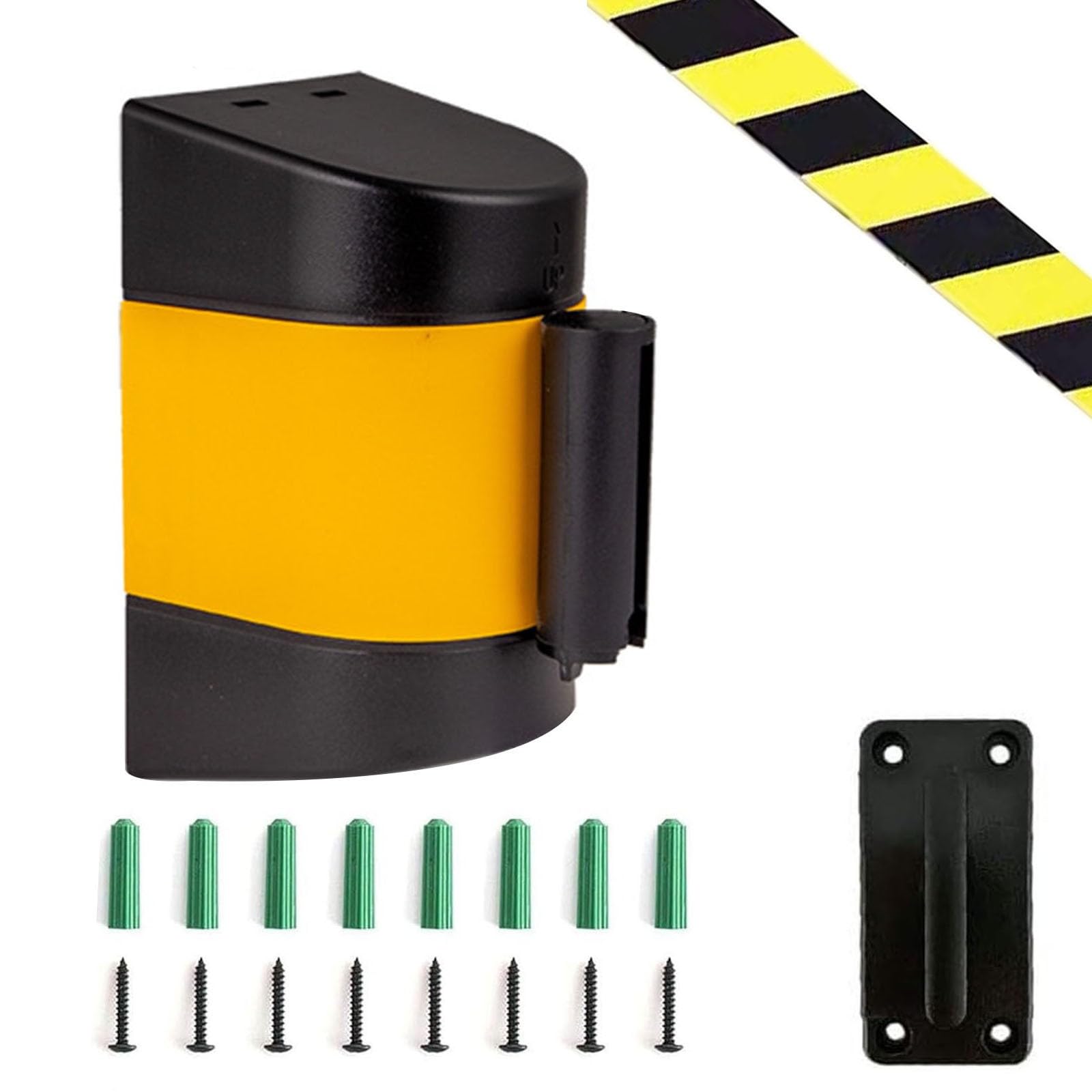 CAIFEXUE Wall Mount Retractable Belt Barrier, 2/3/5/10M Queuing Safety Tape Cordon with Mounting Accessories,for Playground Park Hotel Crowd Control/a/2M/6.6Ft