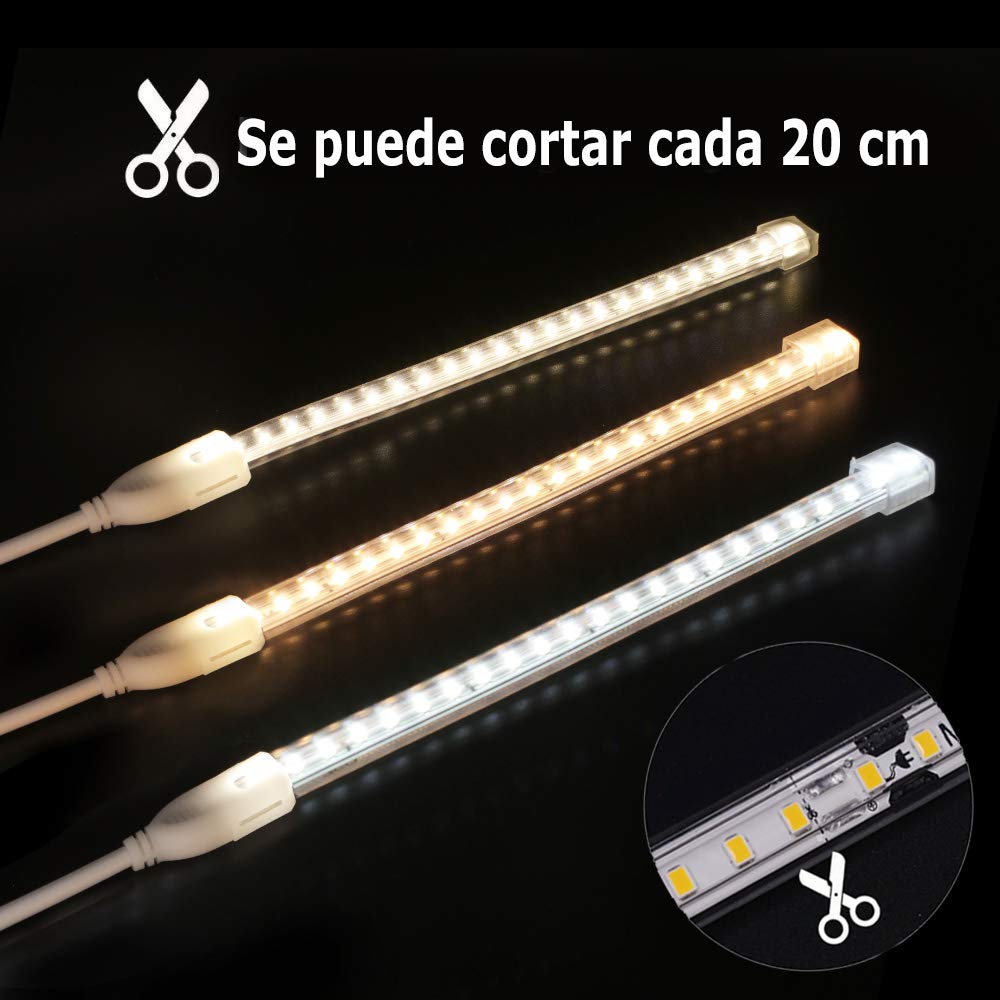 XUNATA Tira de LED (corte a 20 cm) con Interruptor, Impermeable 2835 120 LED/m Luz de Cuerda Decoración Profesional de Ingeniería- Blanco 25m
