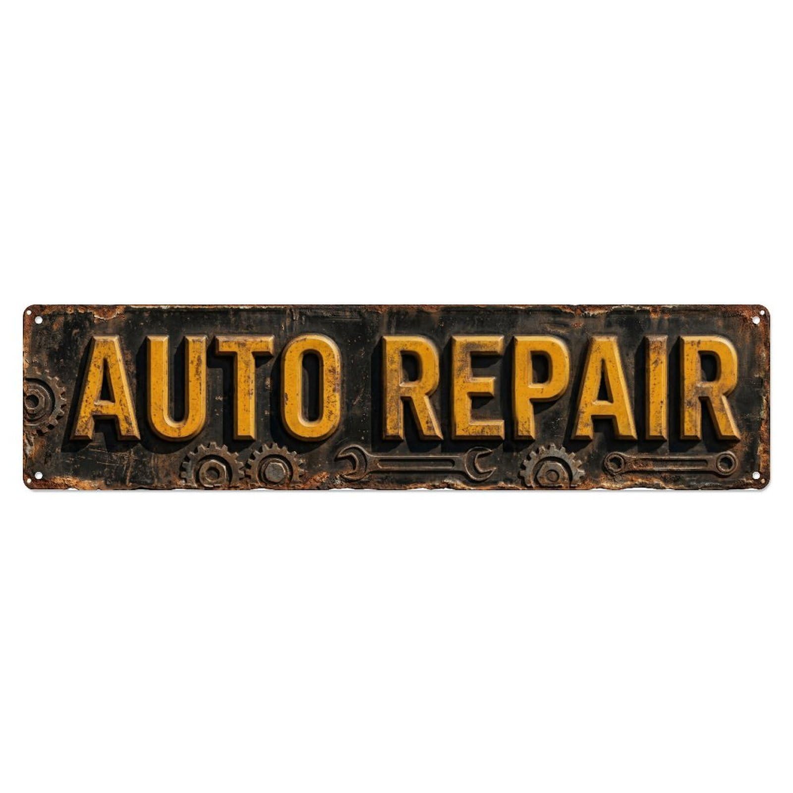 AUTO REPAIR Garage Workshop 1 Metal Tin Skinny Sign Plaque Wall Decor for Cafe, Club Bar, Office, Home Garden Metal Poster 4x16Inch