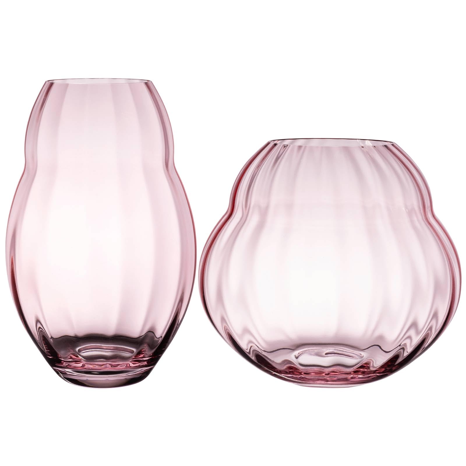 Villeroy & Boch Rose Garden Home Vasen-Set 2-teilig, Längliche Vase (20 cm) und bauchige Vase (17 cm), Dekoration & Wohnaccessoires, Tischvasen aus Kristallglas, Rose