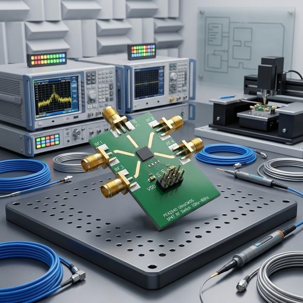 Switch RF SP4T 8GHz PCB Oro per Test HAM