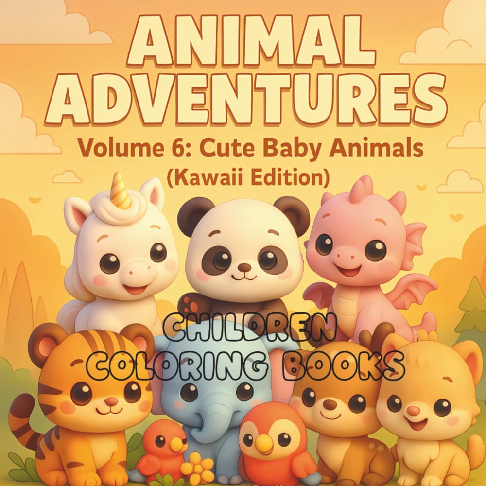 ANIMAL ADVENTURES – Volume 6: Cute Baby Animals (Kawaii Edition): Adorable Baby Creatures to Color, Cuddle & Love!