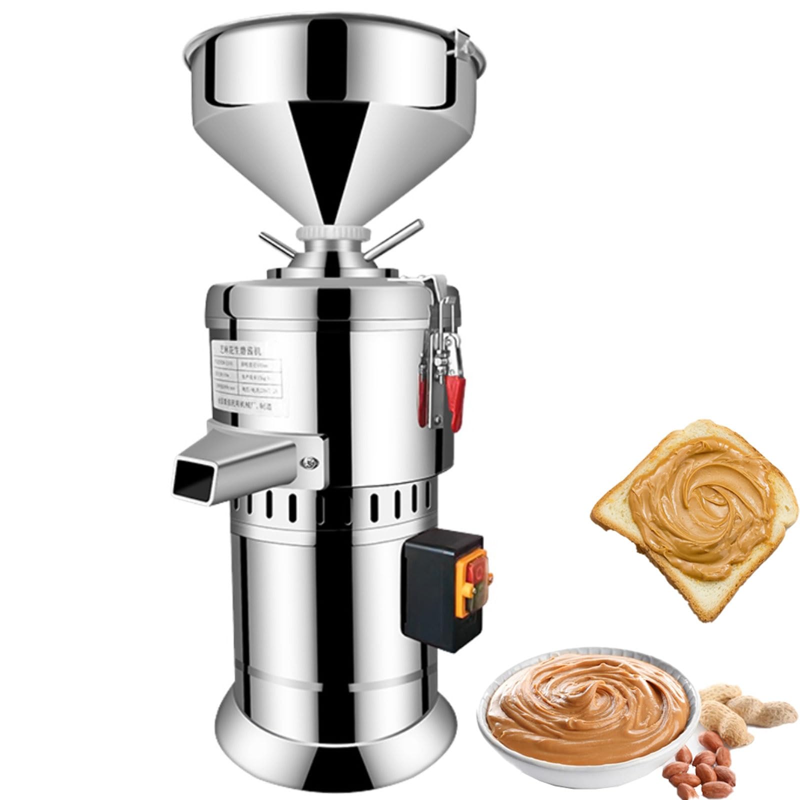 FHRKA Electric Peanut Butter Making Machine, 2800r/min Commercial Sesame Sauce Nut Peanut Grinder, Peanut Milling Grinding Machine