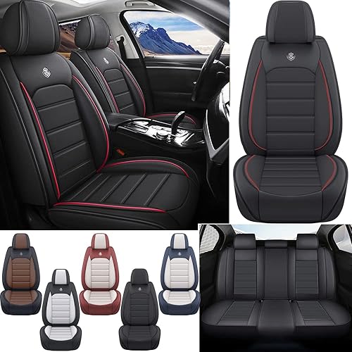 LEYPOCO Funda de asiento de cuero para Ford Edge 2010-2023, fundas de asiento suaves impermeables, accesorios interiores, fundas de asiento