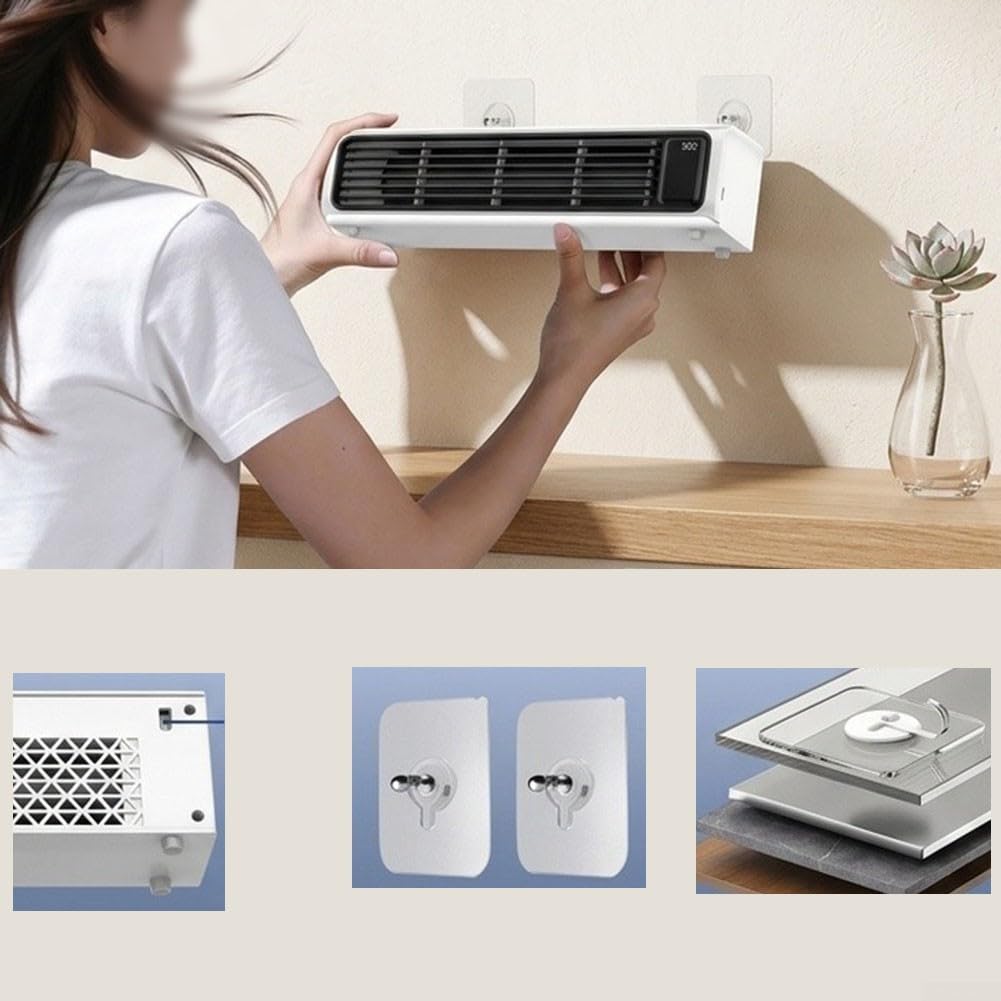 Ventilatore a torre portatile, 100 marce, flusso d'aria regolabile, USB, senza fili, da appendere alla parete, modalità di sonno silenzioso, per casa, cucina, campeggio, design compatto