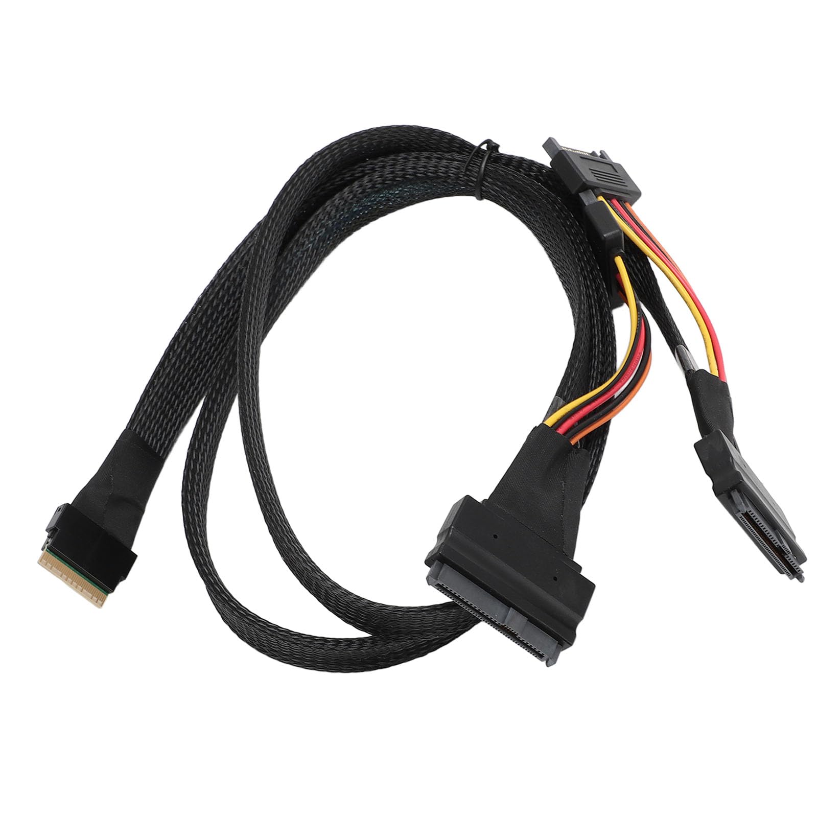 Kabel Adaptera NVME, 24 Gb/s, 80 Cm, SFF-8654 do SFF-8639 NVME U.2 do Płyty Głównej SSD, w Wersji Slim do SAS, Odpowiedni do