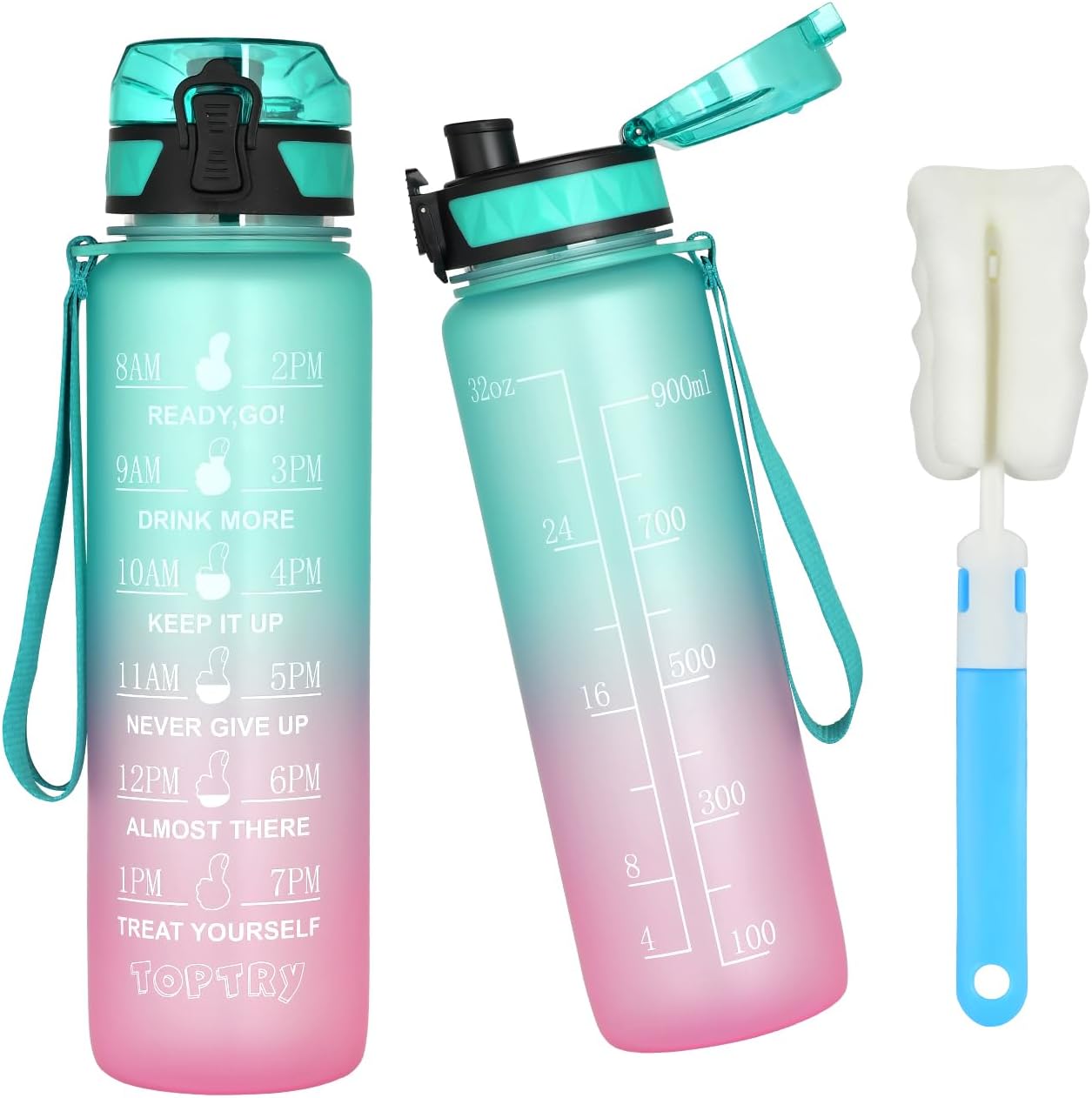 32oz Water Bottle, Large Capacity Tritan Material Water Bottle with