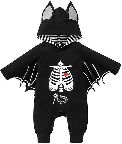 Disfraz de murciélago para bebés niños y niñas, disfraz de murciélago de calabaza con sombrero para recién nacidos a bebés