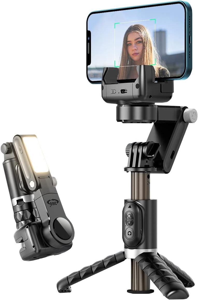 Gimbal Stabilizer for Smartphone with Extendable Selfie Stick and