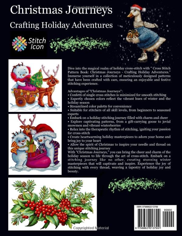 Cross Stitch Pattern Book: Christmas Journeys - Crafting Holiday Adventures: Embroider the Festive Season with Cross Stitch Design Patterns of a ... (Stitch Icon Cross Stitch Pattern Books) - Image 2