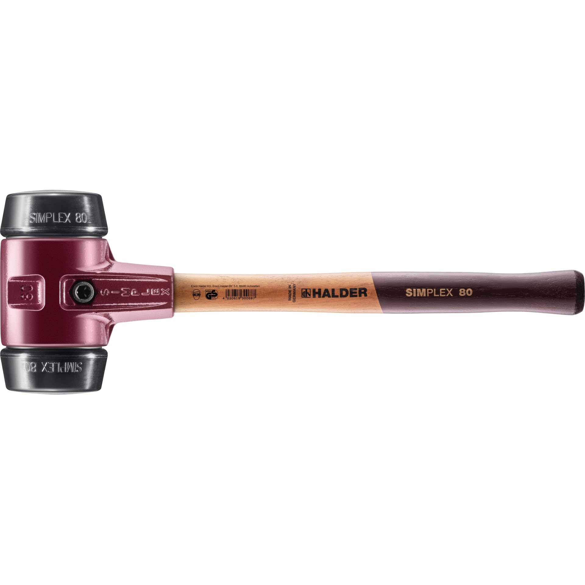 Halder 3002080 80 mm 3002 Rubber "Simlpex" EH Soft-Face Mallet - Multi-Colour