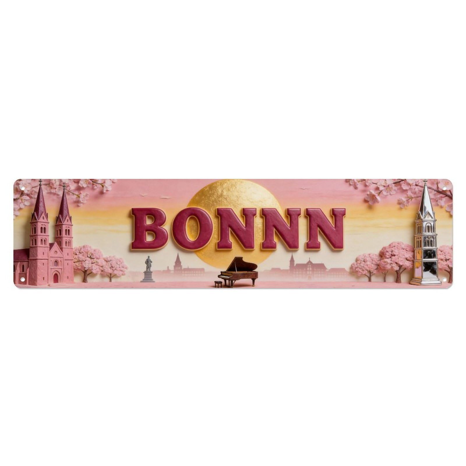 Metal Tin Sign Bonn Germany Vintage