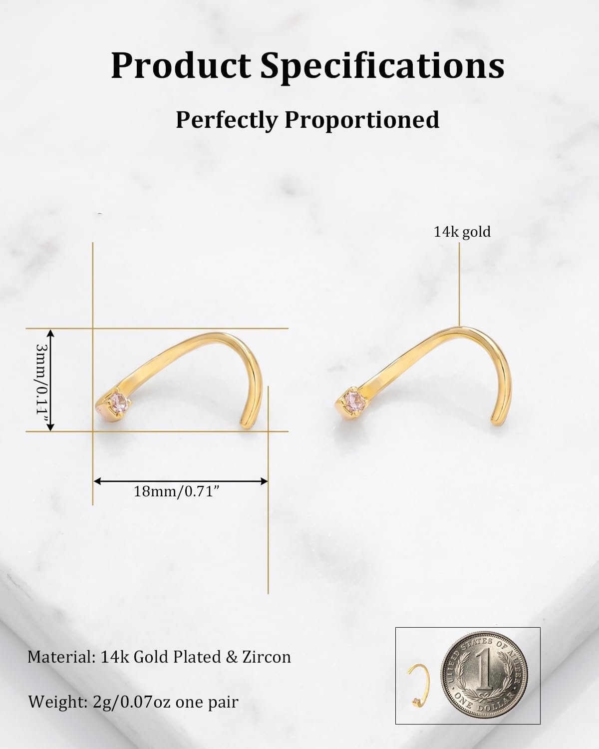 Gold Hoop Earrings for Women Trendy, 14K Gold Hypoallergenic Huggie Ardant Backless Half Hoop Earrings for Women CartilageTiny Twist Earring Stack Lightweight Wedding Jewelry Prom Gifts