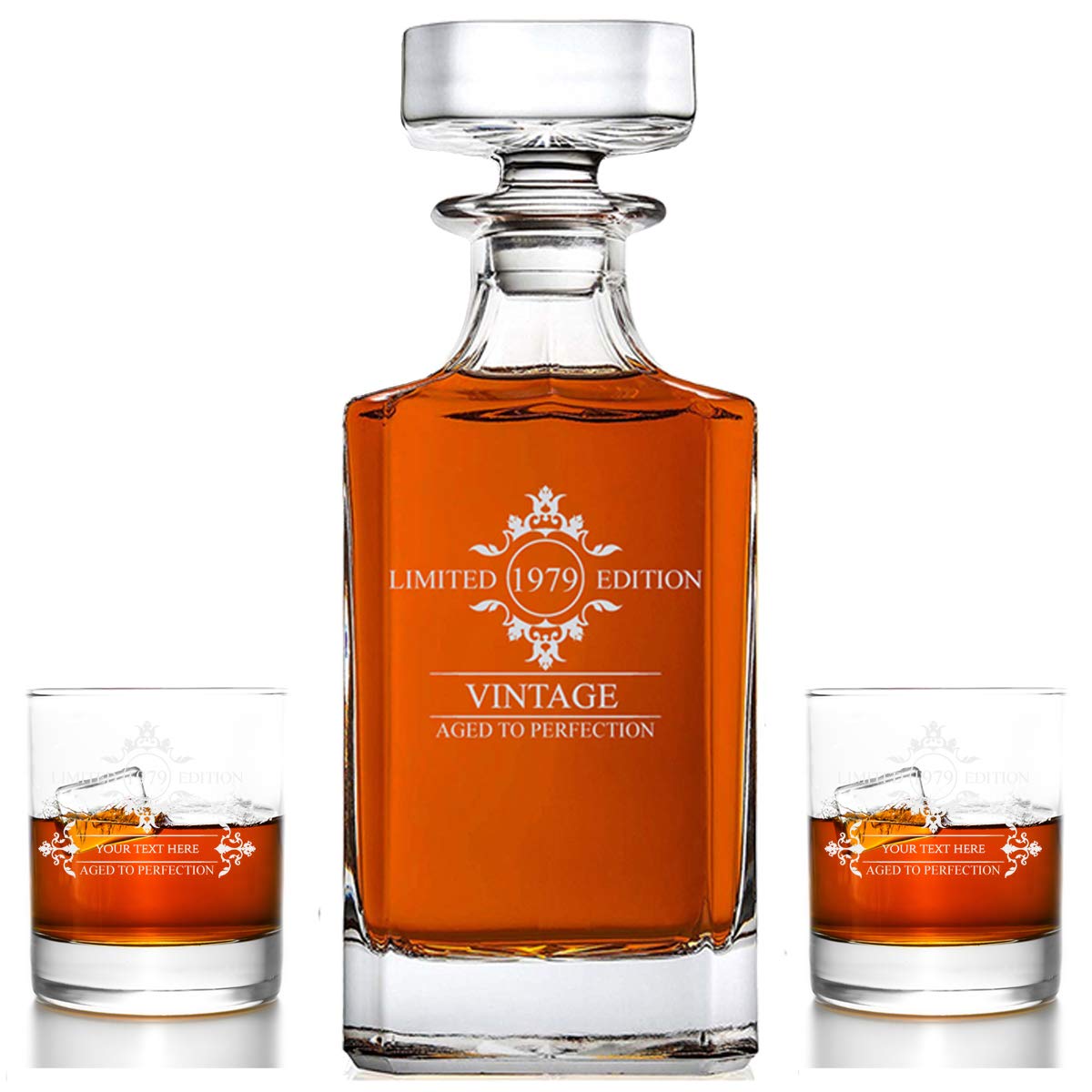 Personalized Decanter Set, Skull Decanter Set, Custom Decanter Set