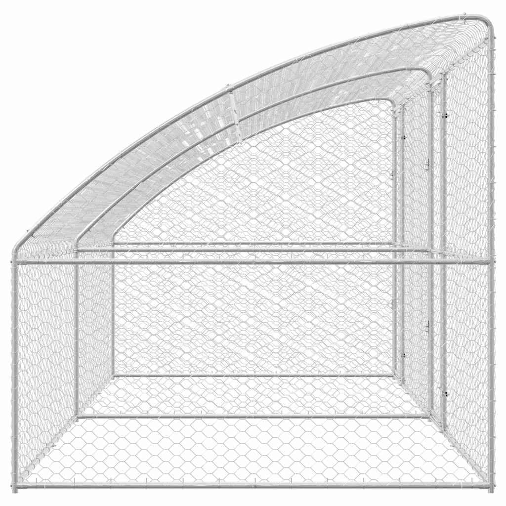 Jaula para perros de acero galvanizado, 2 unidades, 4 x 2 x 2 m, resistente a la intemperie, con techo de malla, cerrojo con cierre, salida de jardín, protección y seguridad para cachorros y