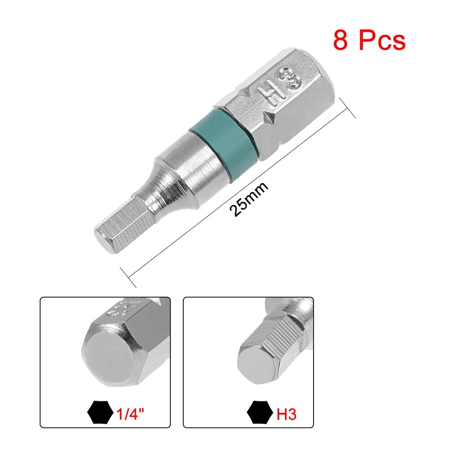 4 embouts de tournevis 25 mm H2,5/3, T40/8/10/27/15, TS20. | Conception courte de 25 mm, tailles communes mixtes(4pcs T27)