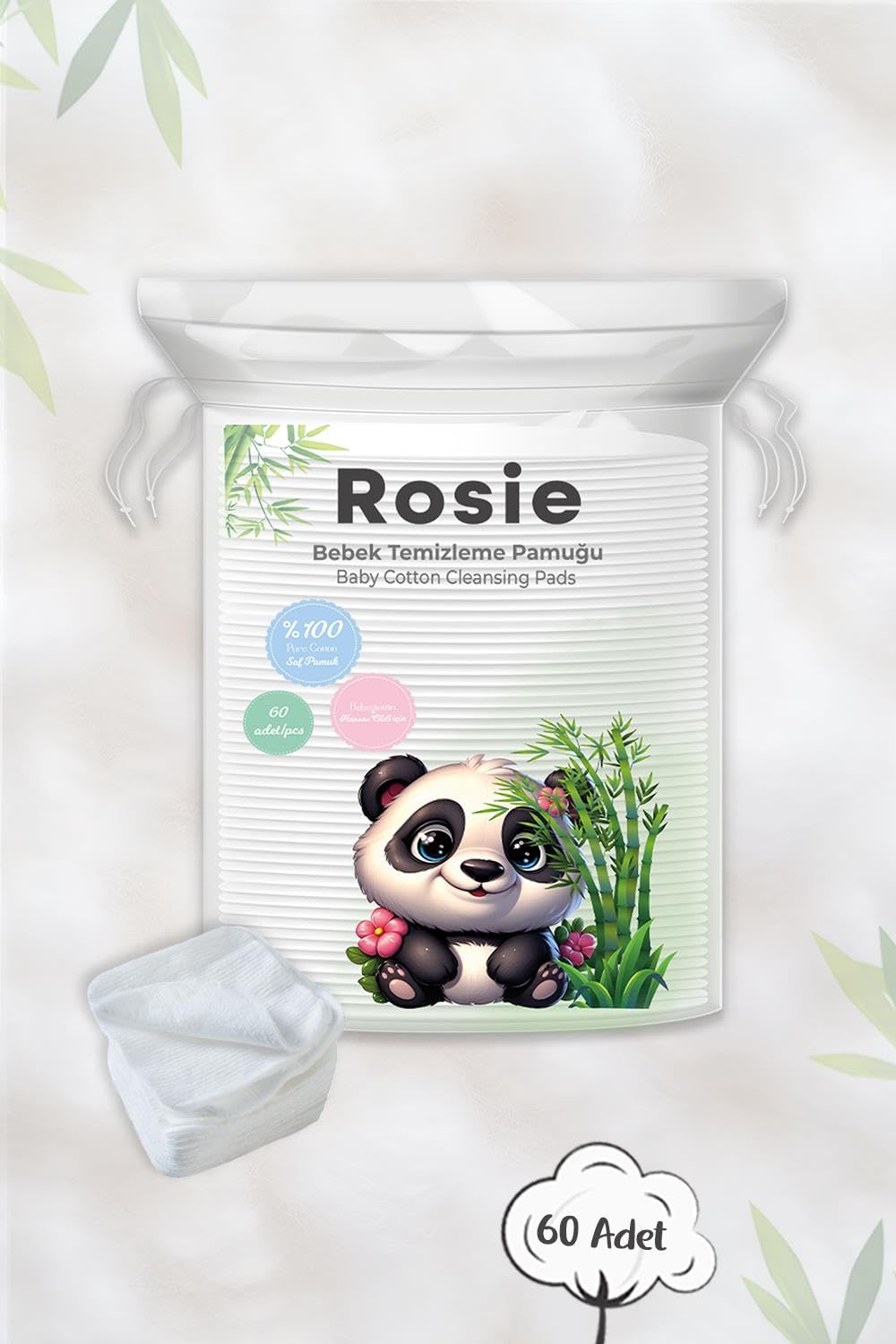 Sleepy 2 Adet Beyaz Sabunlu Mopa Uyumlu Yer Mendili 50'li ve ROSIE