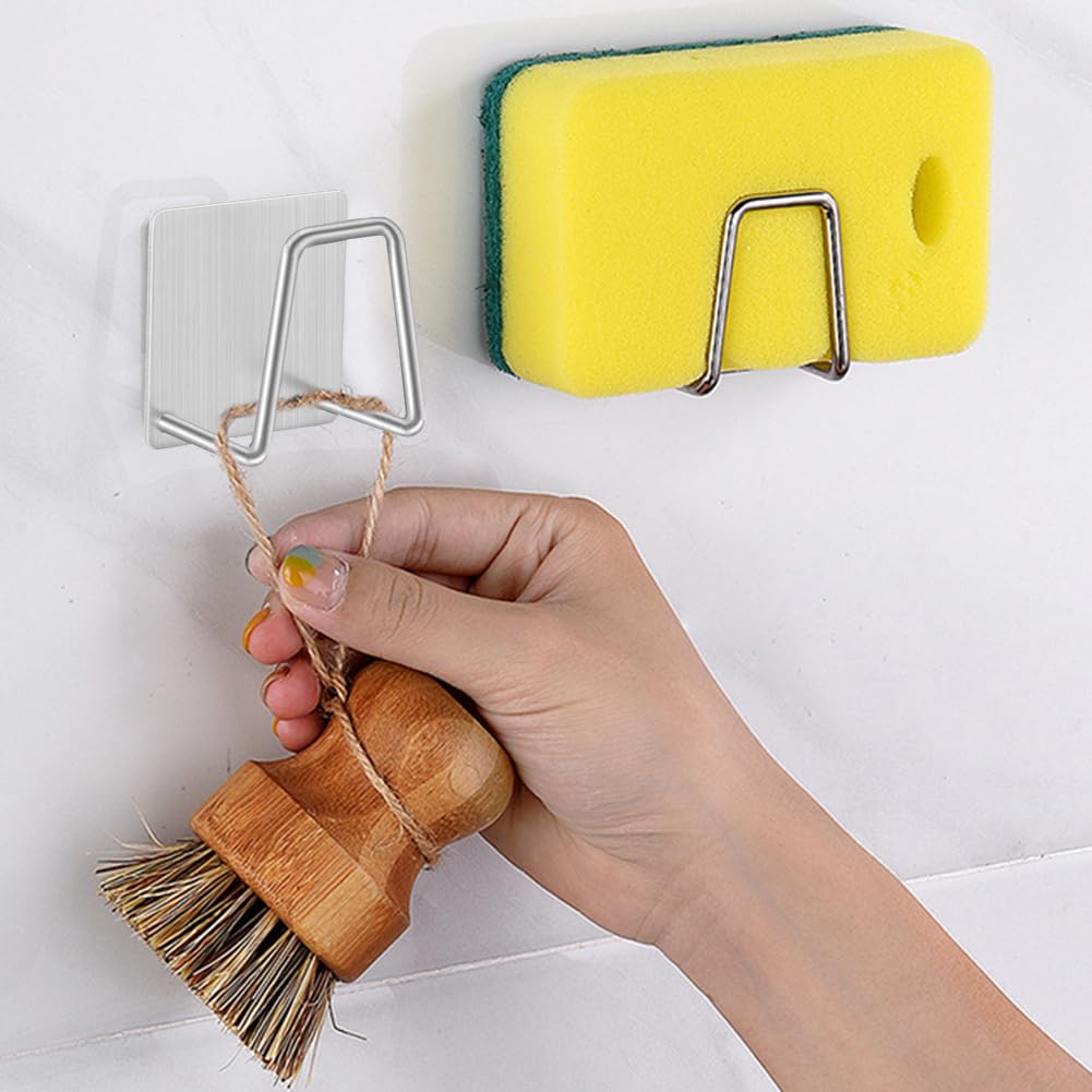 Portaspugne Adesivo Acciaio Inox - 6 Pezzi Per Cucina, Design Moderno E Multifunzione - Foto 9