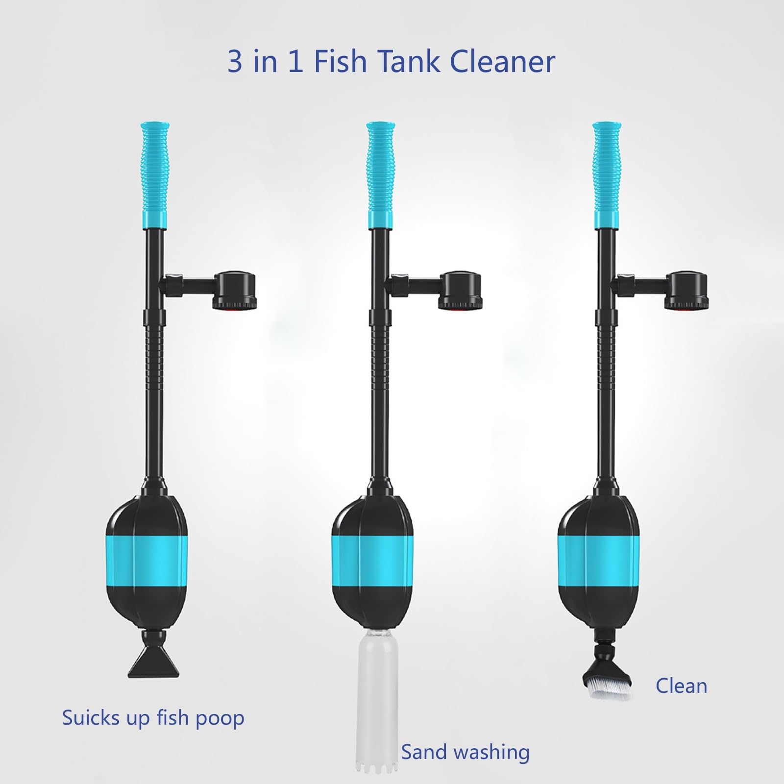 Herramientas Automáticas De Limpieza De Peceras, Limpiador De Grava para Peceras, Artículos De Mantenimiento De Agua para Acuarios, Apto para Cambiar La Arena De Lavado De Agua(20W)