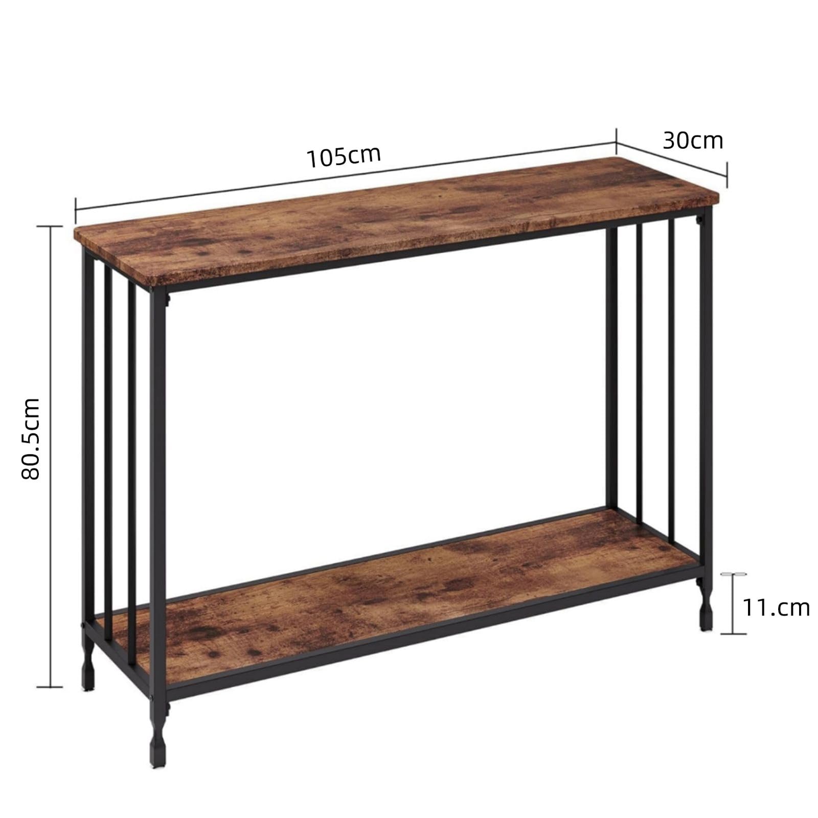 Tribesigns 105 Cm Consoletafel, Industriële 4-laagse