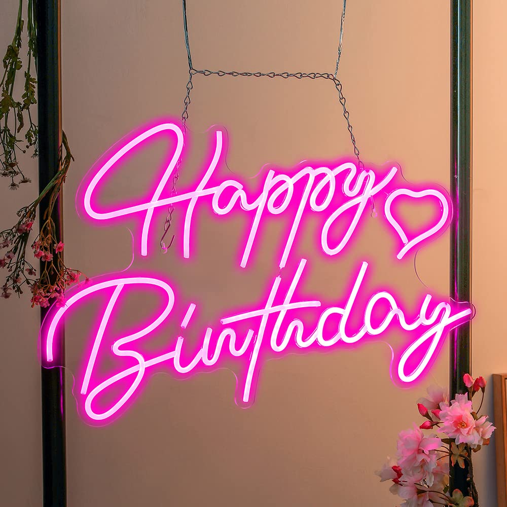Photo 1 of **SEE NOTES** WLIEYEE Happy Birthday Large Neon Sign