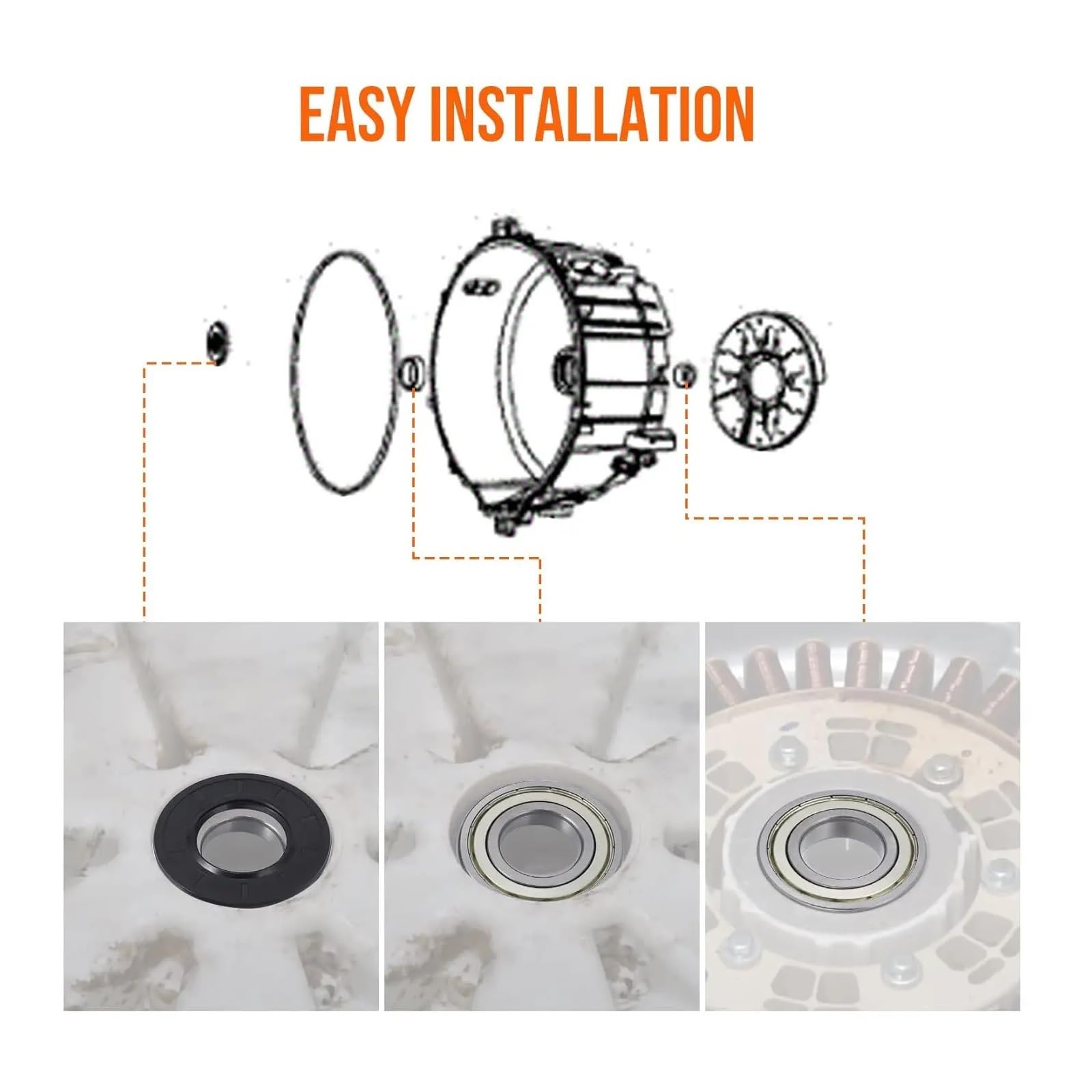 Kit De Roulements Et Joints De Cuve For Machine À Laver 6205 6206, Taille De Joint D'arbre, Compatible Avec Les Pièces De Rechange For Lave-linge À Chargement Frontal Haier
