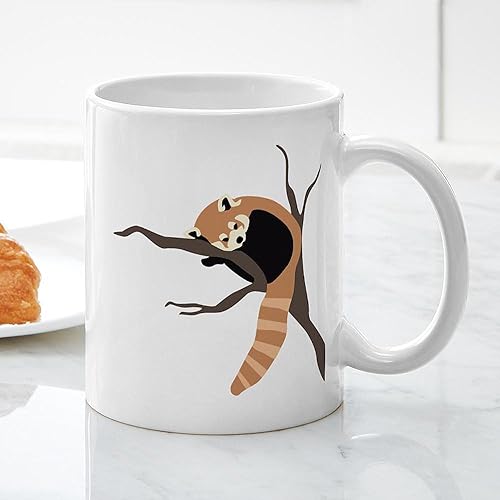 Miniatura 6 de CafePress Taza de café de cerámica de 11 oz (11.0 fl oz) con diseño de panda rojo