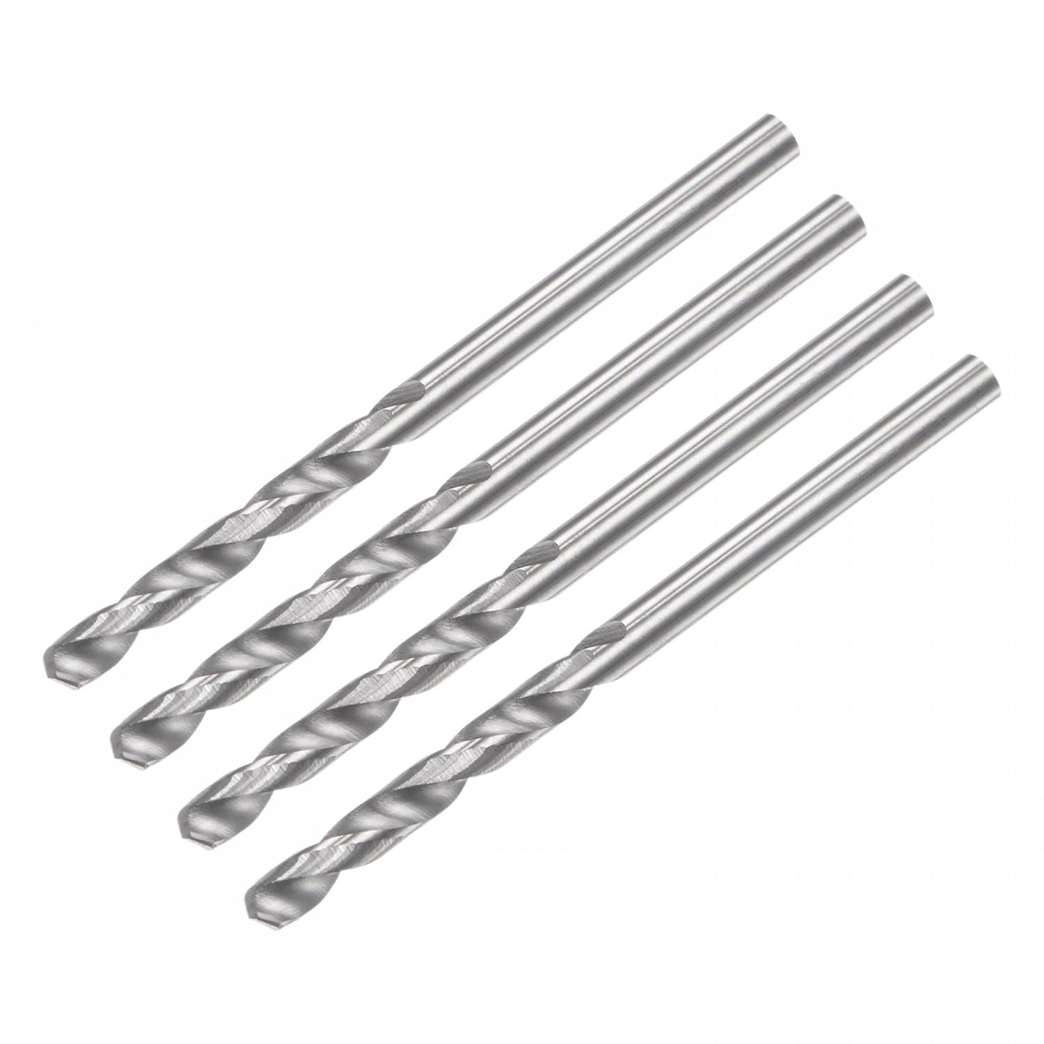uxcell Solid Carbide Drill Bits, 2.4mm C2/K20 Tungsten Carbide Jobber Drill Bits Straight Shank Drilling Tool for Stainless Steel Aluminum Iron Metal Plastic 4pcs
