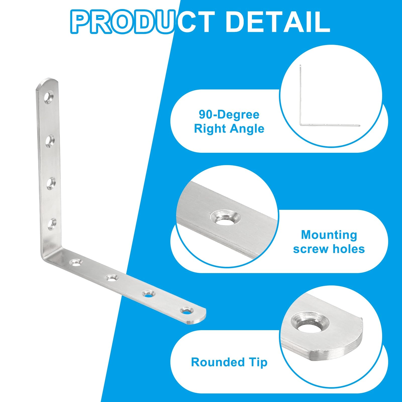 PATIKIL 4 Pcs Metal L-Shape Brackets - Image 3