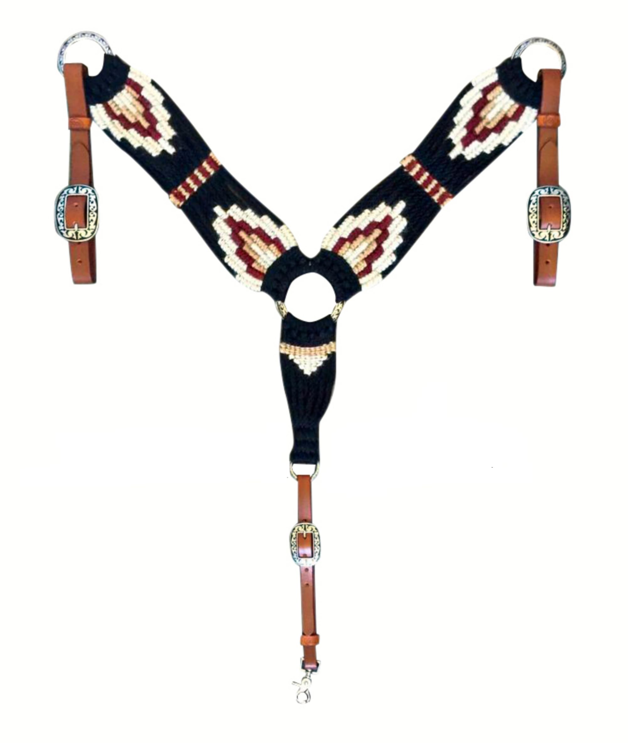 Cheval's International Western Mohair Horse Breast Collar, Handmade Premium Wool & Leather Equestrian Tack, Adjustable, Durable & Comfortable Saddle