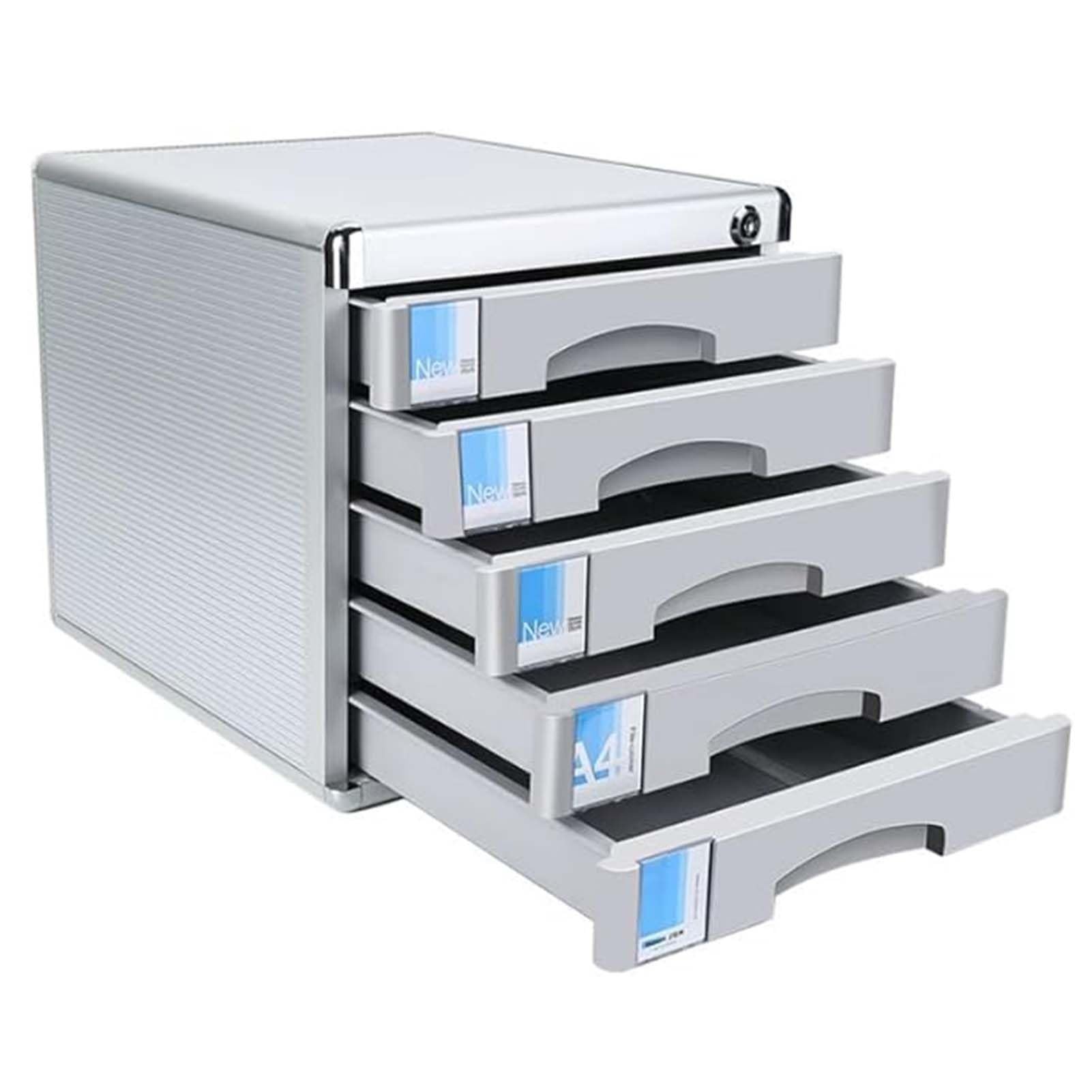Armadietto portadocumenti con serratura, formato A4, con cassetto e serratura, portatile, per ufficio, casa e scrivania, ideale per bollette e documenti fiscali