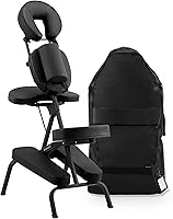 Vista 1 de Aluminio ligero ajustable plegable portátil viaje masaje silla con mochila 402 Keanu (negro)