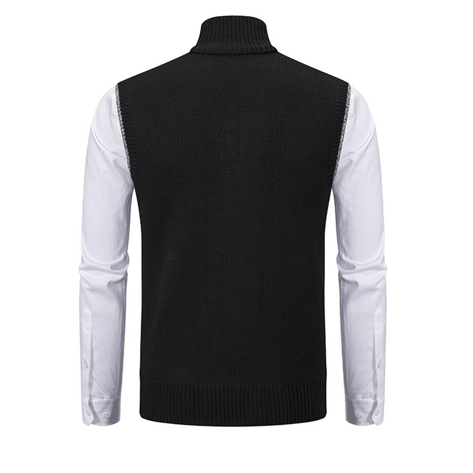 Gilet Uomo Maglia Senza Maniche Foderato Pile con Cerniera Tessuto a maglia con fodera in pile morbida, trattiene il calore nelle giornate fredde