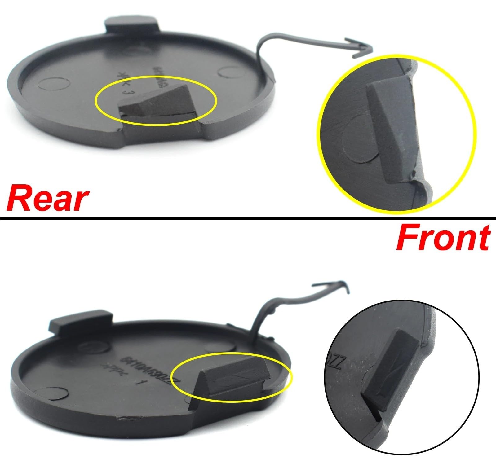 Tapa de Gancho de Remolque para Mitsubishi Lancer 2008-2015, sin imprimación. Tapa de Gancho de Remolque para Parachoques Delantero y Trasero. 6400C663ZZ 6400C663CC
