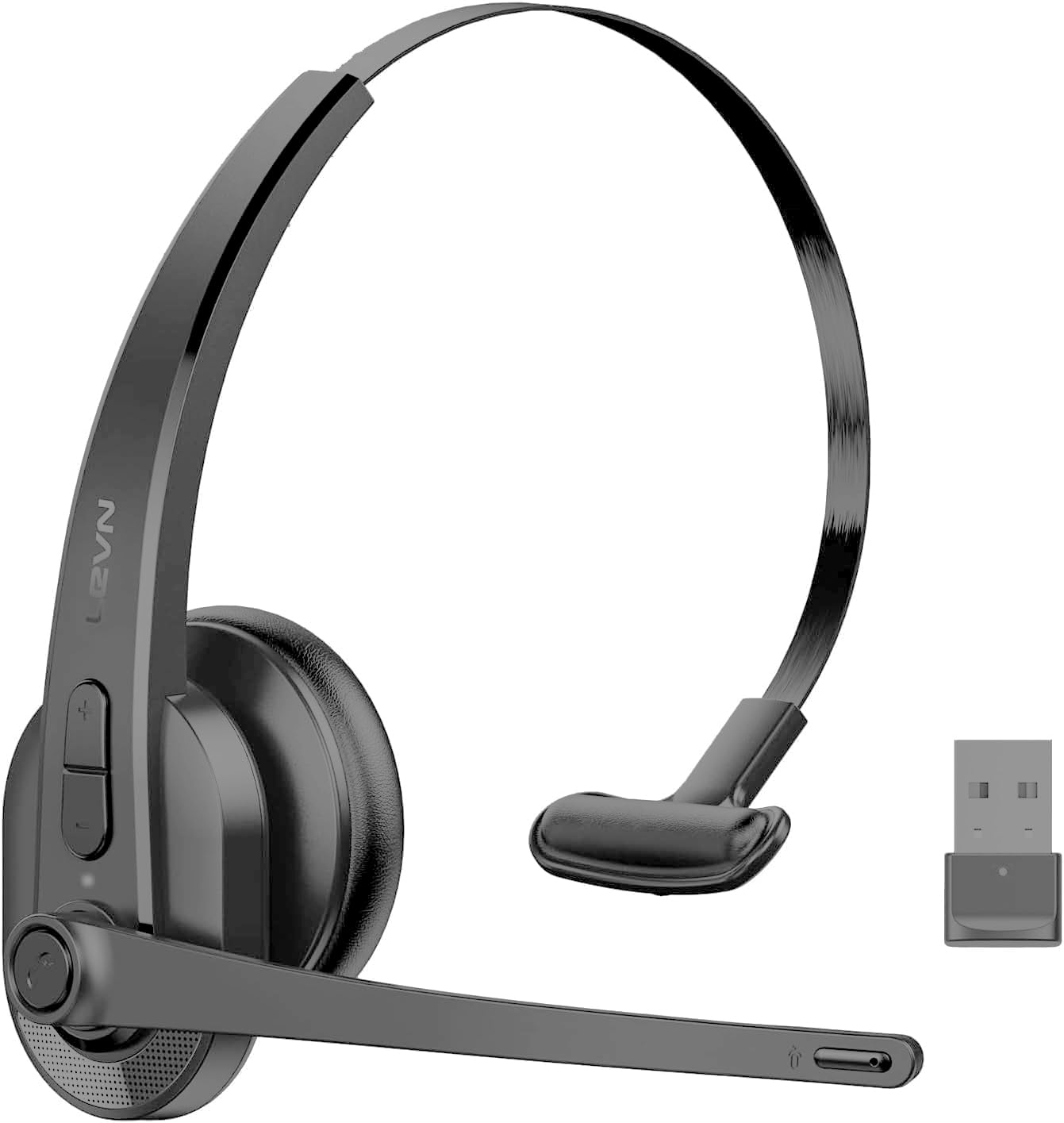 LEVN Wireless Headset with Mic for Work,Bluetooth Headset with Microphone-AI Noise Cancelling,Single-Ear Wireless Headphones with Mic,Mute Button&USB Dongle for PC/Computer/Call Center/Laptop/Teams-image-24
