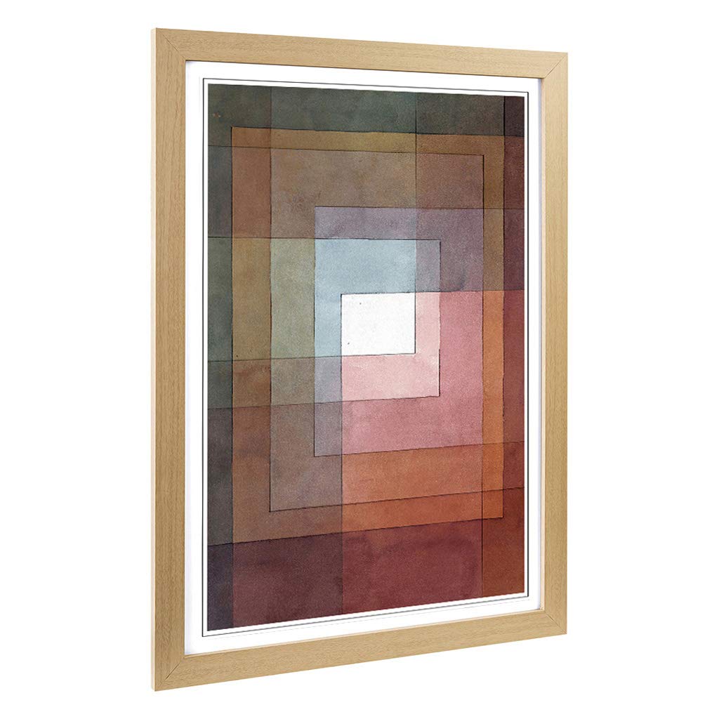 Big Box Art Framed Print of Paul Klee Watercolour Squares Design | Wall Art Picture | Home Decor for Kitchen, Living, Dining Room, Bedroom, Hallway, Office, Oak, A2 / 24.5x18 Inch / 62x45cm