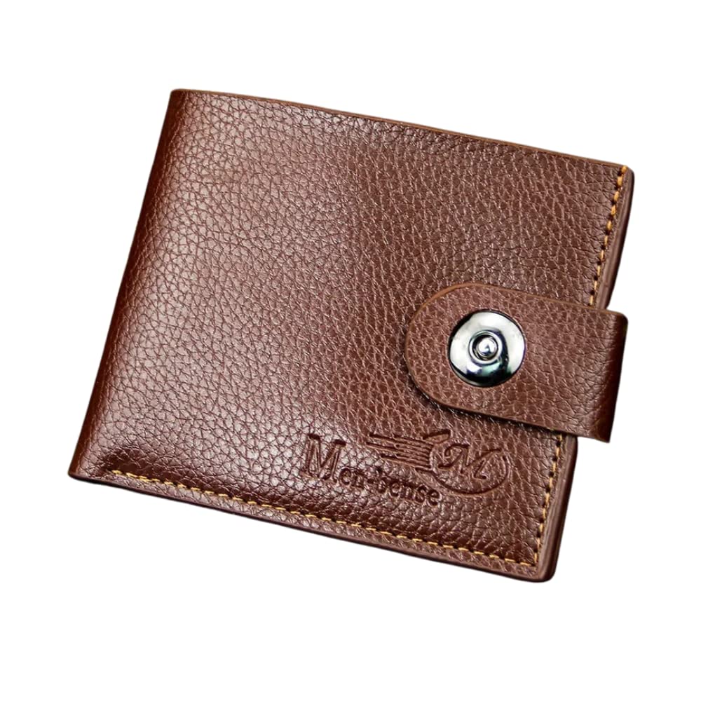 Men's Short Wallet Multifunction Fashion Credit Card Holders Pu Money Bag Vintage Men Leather Wallet Slim Male Purses Brown Color-image-16