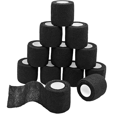 ALPIDEX 12 Rotoli Benda Adesiva 10 cm x 4,5 m Molti Colori Bendaggio Coesivo Fasciatura Personi