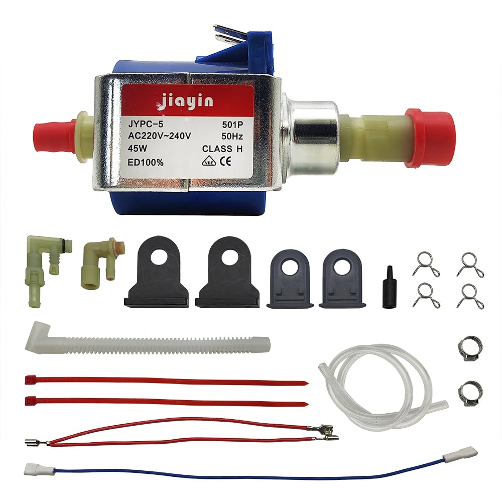 Jiayin JYPC-5 501P Pompe à eau à membrane 45 W 230 V AC, 9 bar 550 cc/min, pompe vibrante pour balai à vapeur, défroisseur à vapeur, machine à expresso – Composant d'appareil interne, modèle jiayin
