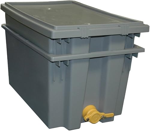 Mann Lake HH231 Plastic Uncapping Tank with Honey Gate - 10-Frame Dual Purpose Strainer, Gray