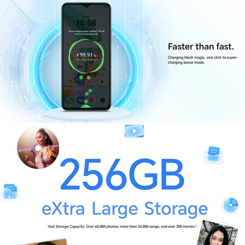 HONOR X6b Smartphone – 6,56 Zoll 90Hz Display, 50MP Kamera, 4GB RAM, 128GB ROM, 5200mAh Akku, Android 14, Grün