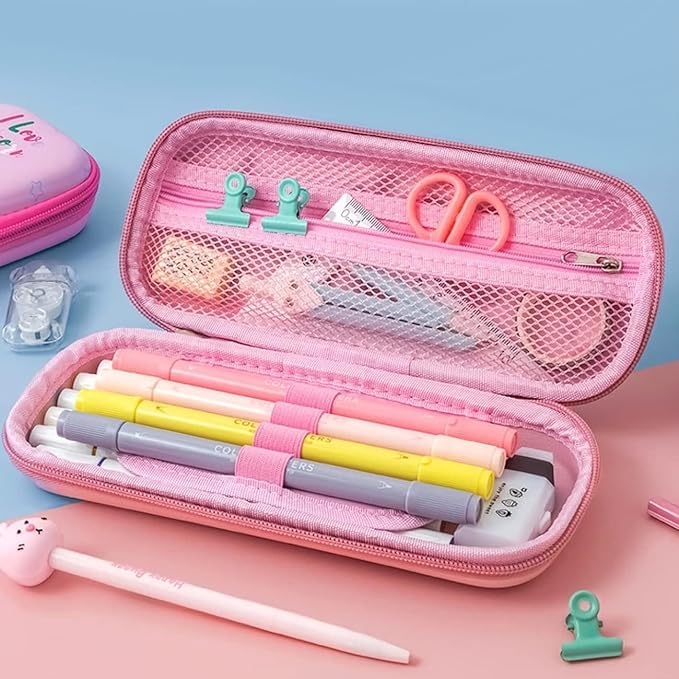 Image of 3D Pink Rabbit Pencil Case Pencil Pouch Waterproof Pencil Box Bag for Kids Girls School Students, (Small Pink Rabbit)