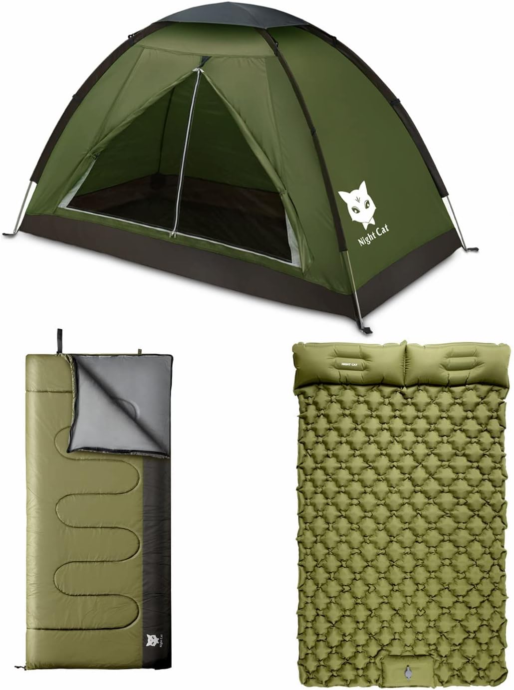Night Cat Backpacking Tent with Inflatable Double Sleeping