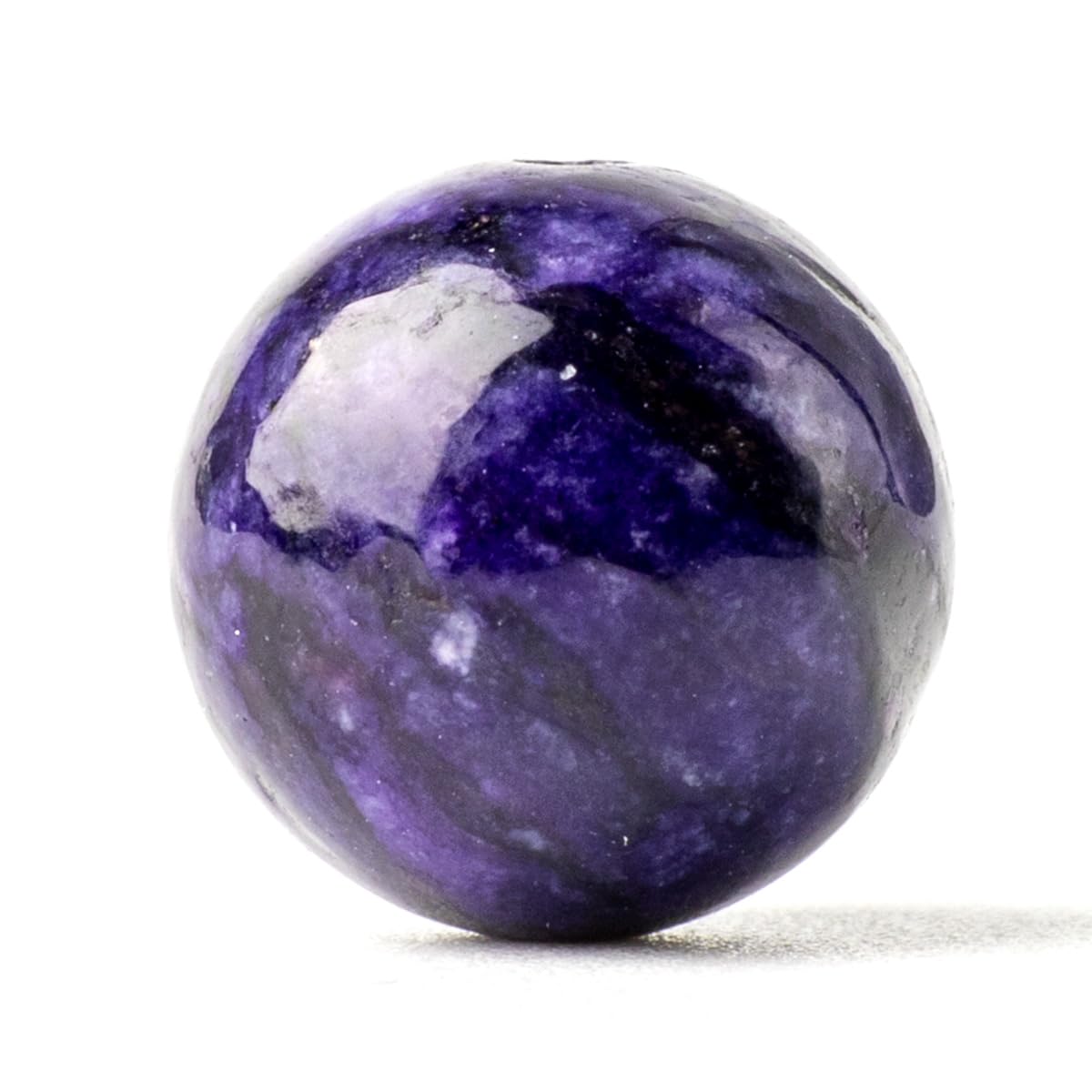 チャロアイト　10mm チャロアイト（産地・ロシア） 片穴ラウンド10mm 2粒｜天然石