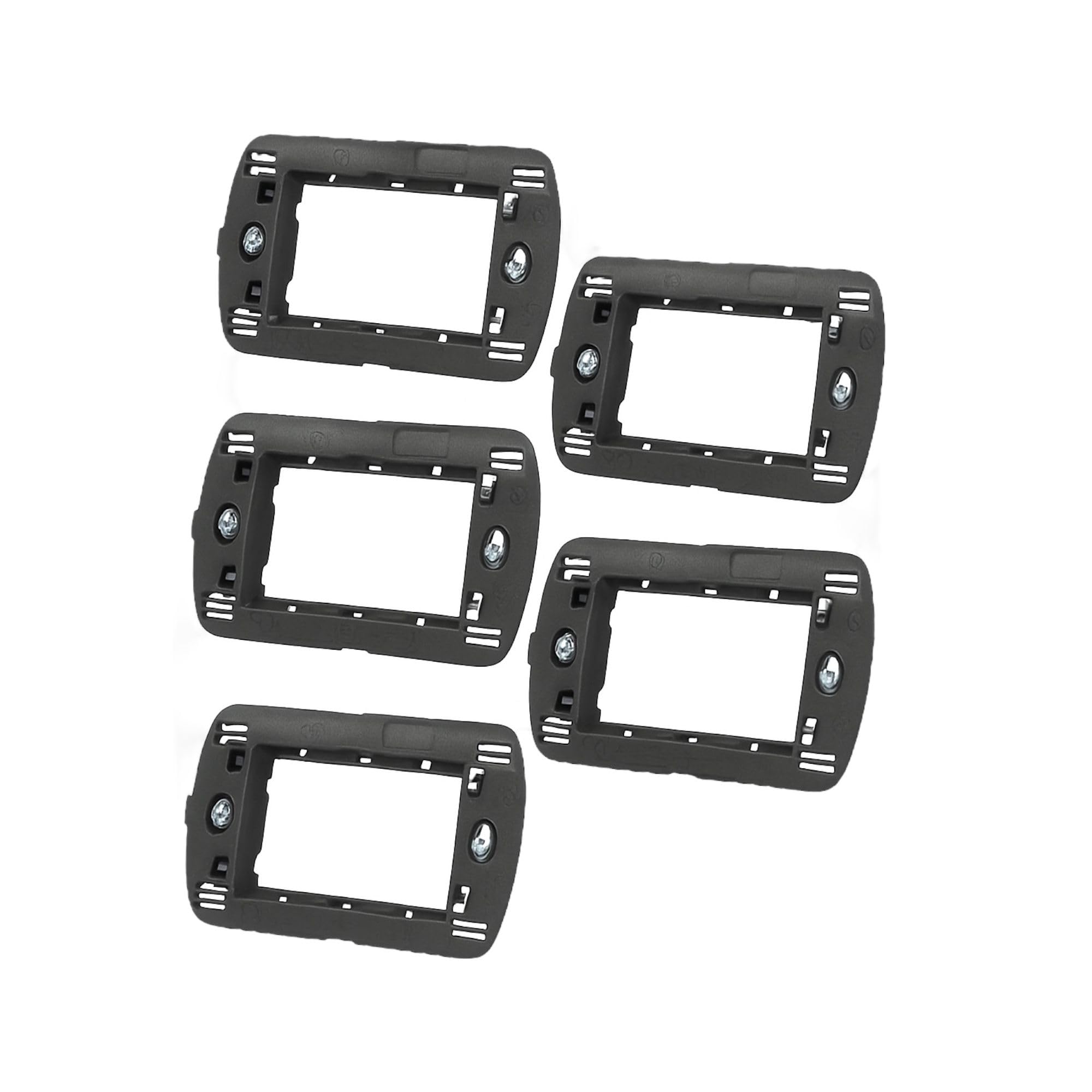 Topolenashop Juego de 5 soportes compatibles Bticino Living International y Living Light con marco universal para placas, interruptores y frutas eléctricas, montaje fácil en cajas estándar 503 460287